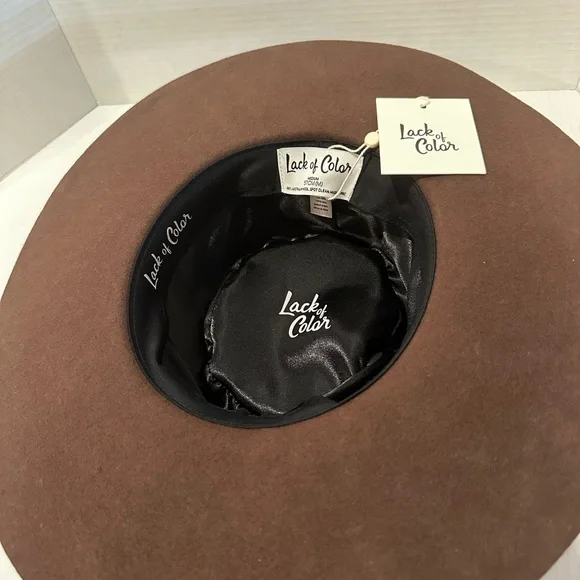 Juno Boater Brown 100% Australian Wool Hat w/Light Velour Trim by Lack of Color - Picture 7 of 9